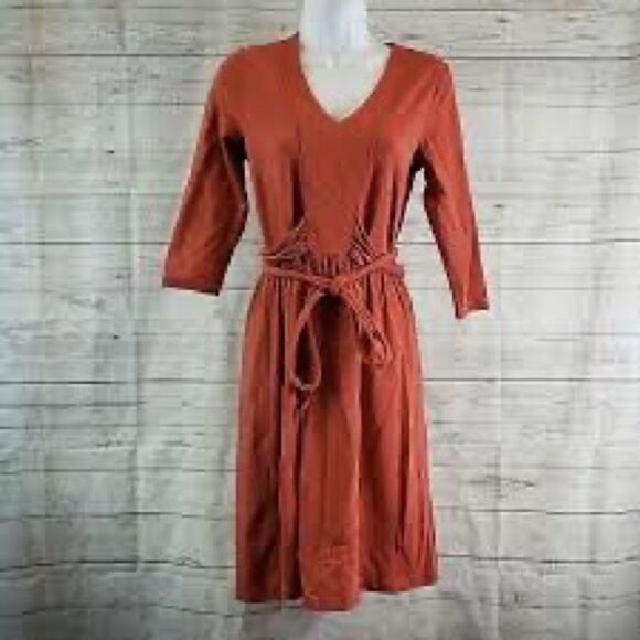EEEUC MATILDA JANE WOMENS KIMONO LEAVE DRESS IN PAPRIKA SIZE MEDIUM - Picture 3 of 9